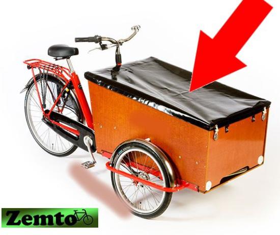Flache Haube für Lastenrad Holzkiste, schwarz